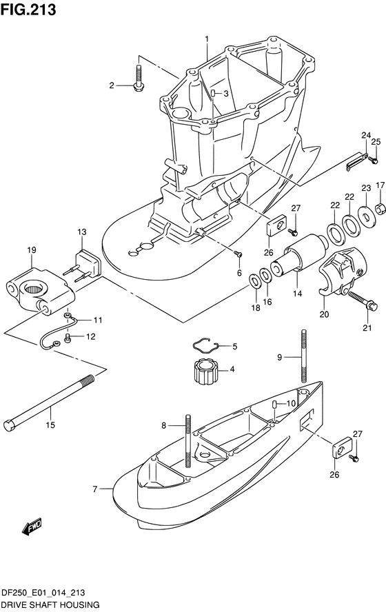 Drive shaft housing transom