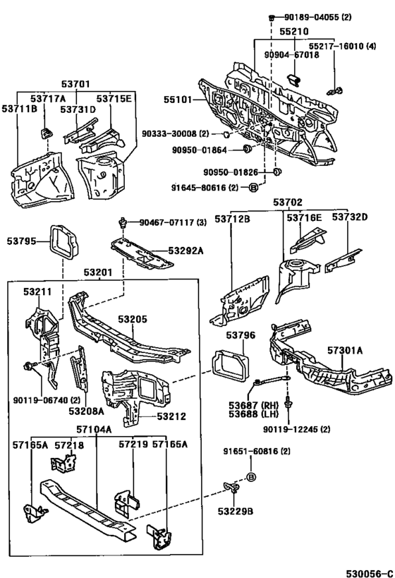 Front Fender Apron & Dash Panel