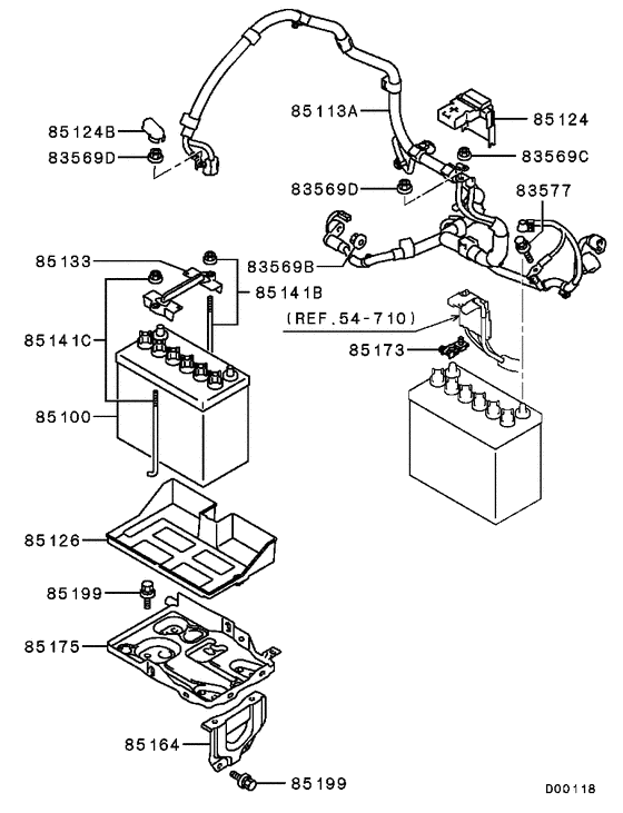 Battery cable & bracket