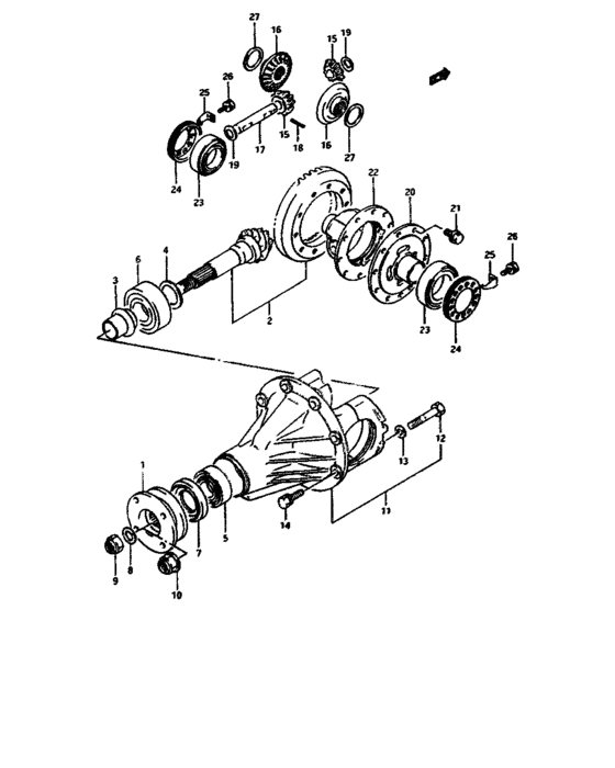 Front differential gear