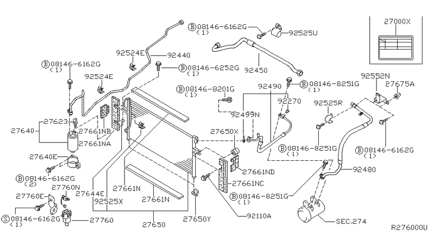 Condensor, liquid tank