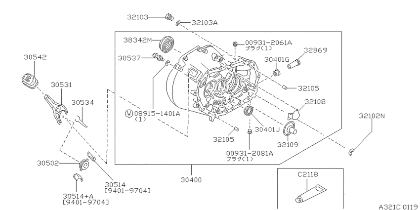 Transmission case & clutch release