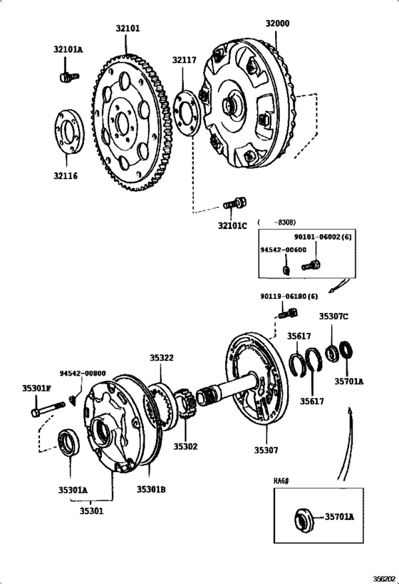 Torque Converter, Front Oil Pump & Chain (Atm)