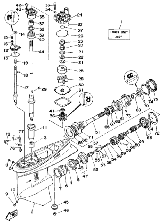Lower casing drive