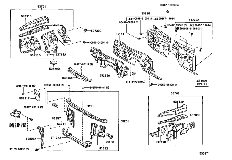 Front Fender Apron & Dash Panel
