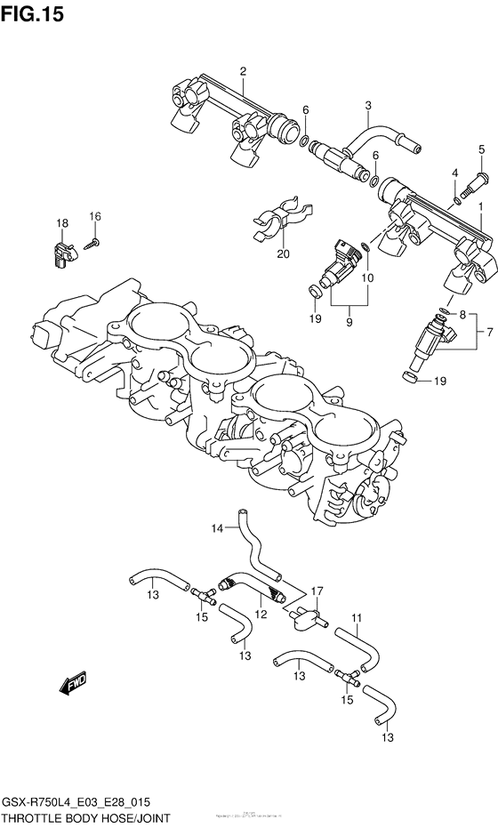 Throttle Body Hose/joint (Gsx-R750L4 E03)