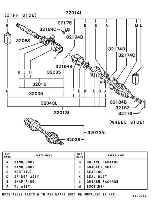 Front axle drive shaft