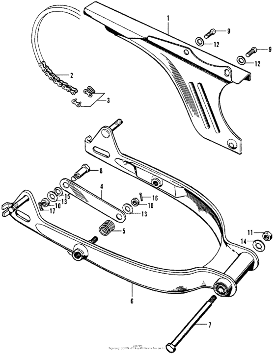 Chain case + swingarm