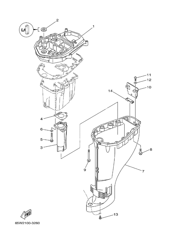 Upper casing