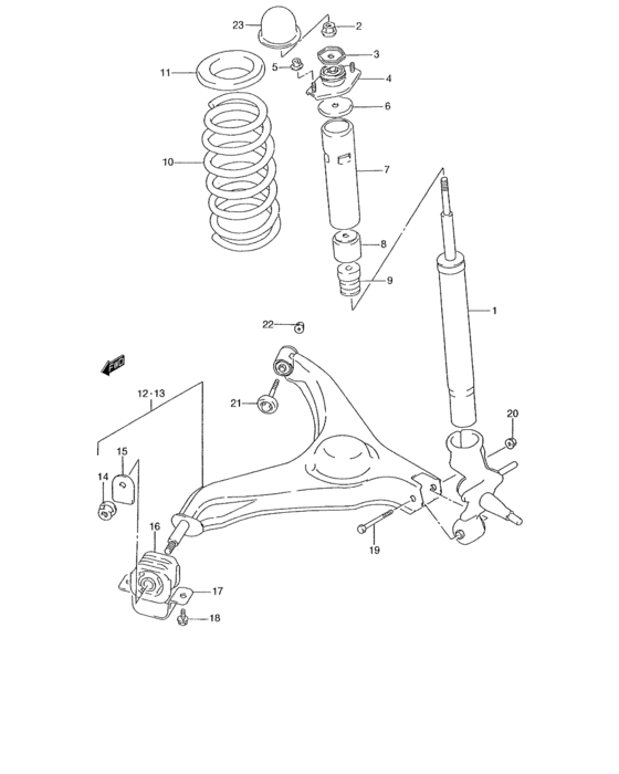 A rear suspension