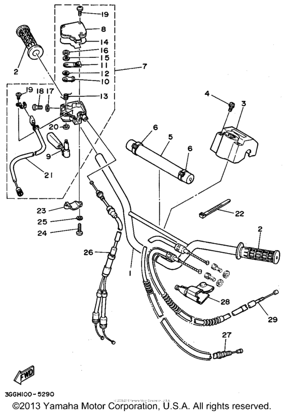 Steering handle - cable