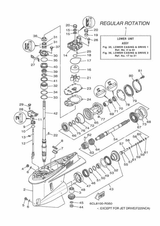 Lower casing & drive 1