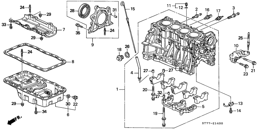 Cylinder block/oil pan