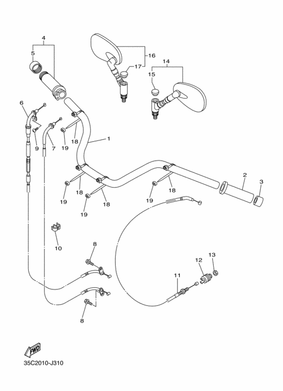 Steering handle & cable