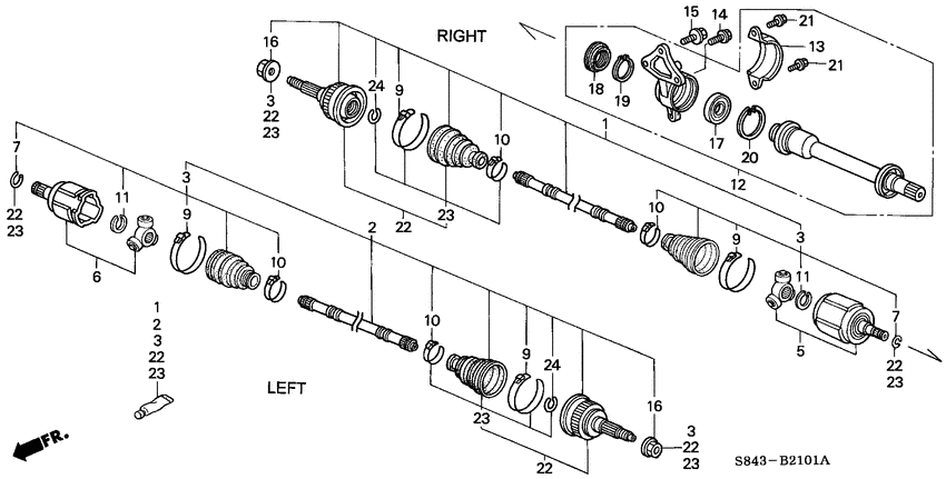 Front driveshaft/half sha ft