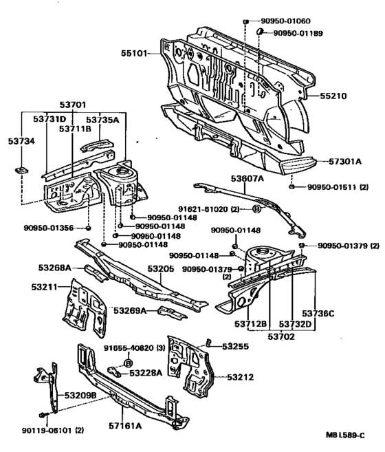 Front Fender Apron & Dash Panel