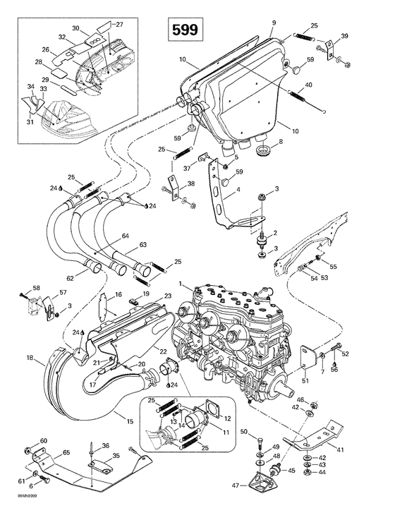 01- engine support and muffler