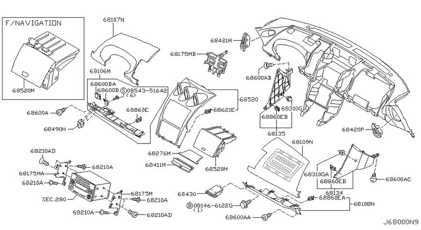 Instrument panel, pad & cluster lid