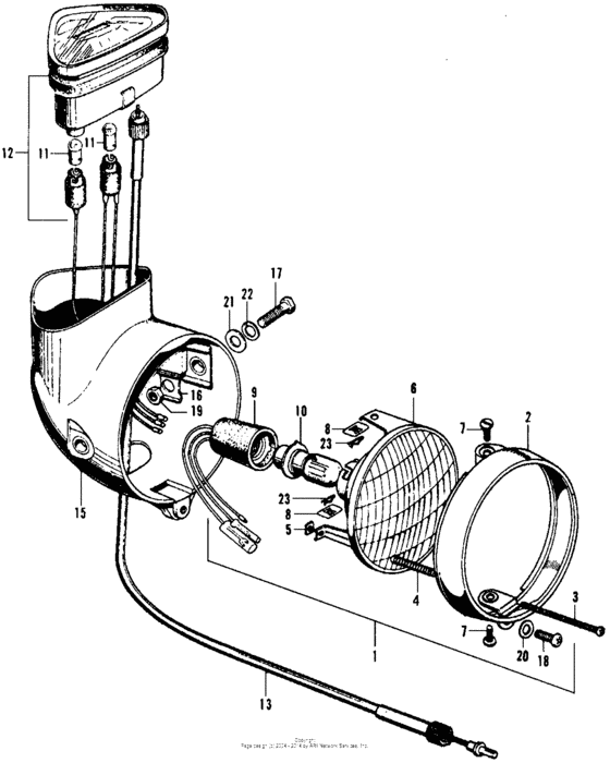 Headlight + speedometer