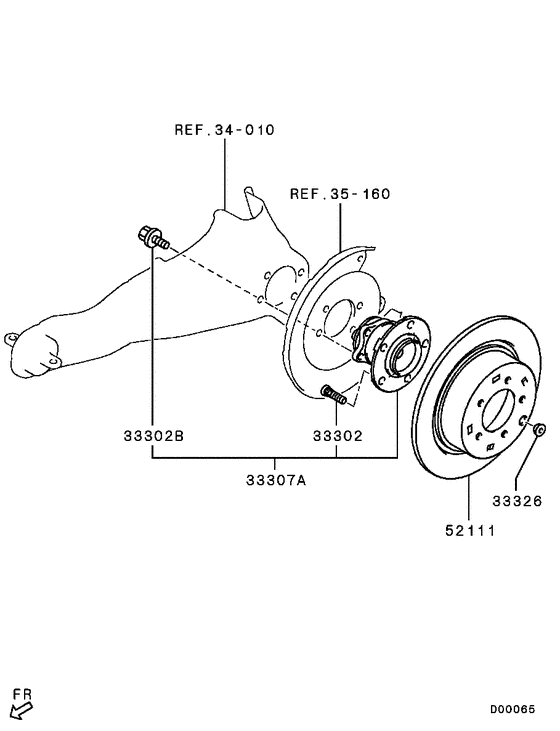Rear axle hub & drum