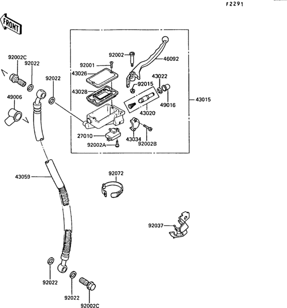Front master cylinder