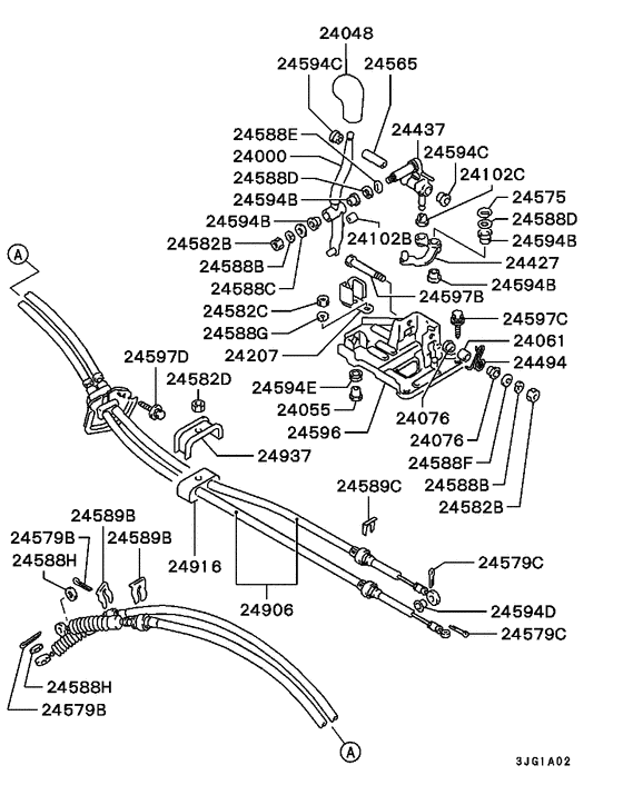 M/t floor shift linkage