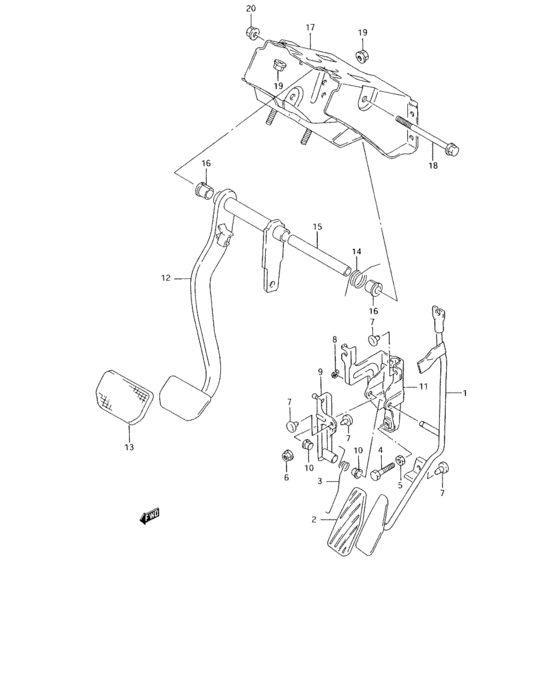 A pedal and pedal bracket