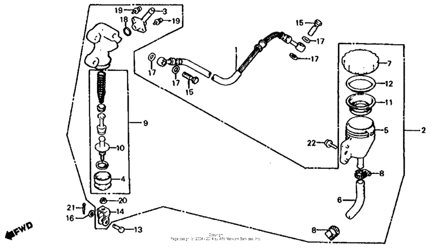 Rear brake master cylinder