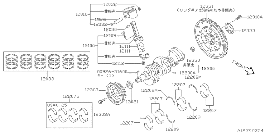 Piston,crankshaft & flywheel