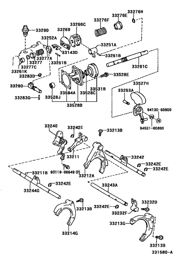 Gear Shift Fork & Lever Shaft (Mtm)