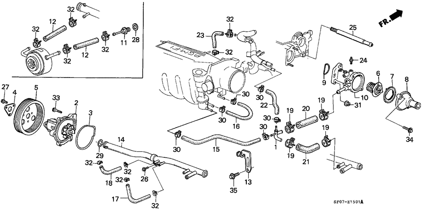 Water pump/thermostat
