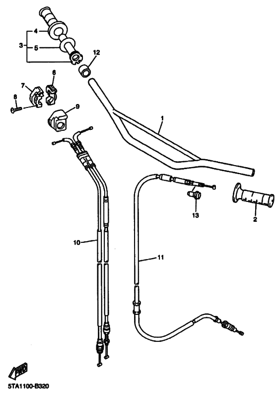 Steering handle & cable
