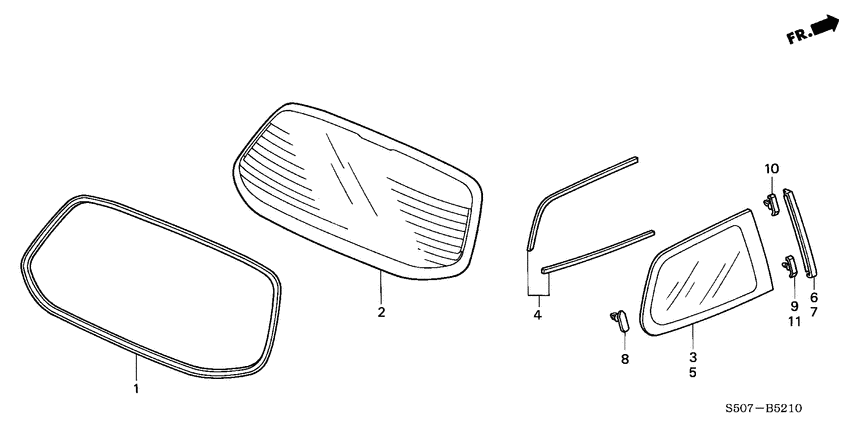 Rear windshield/ quarter glass