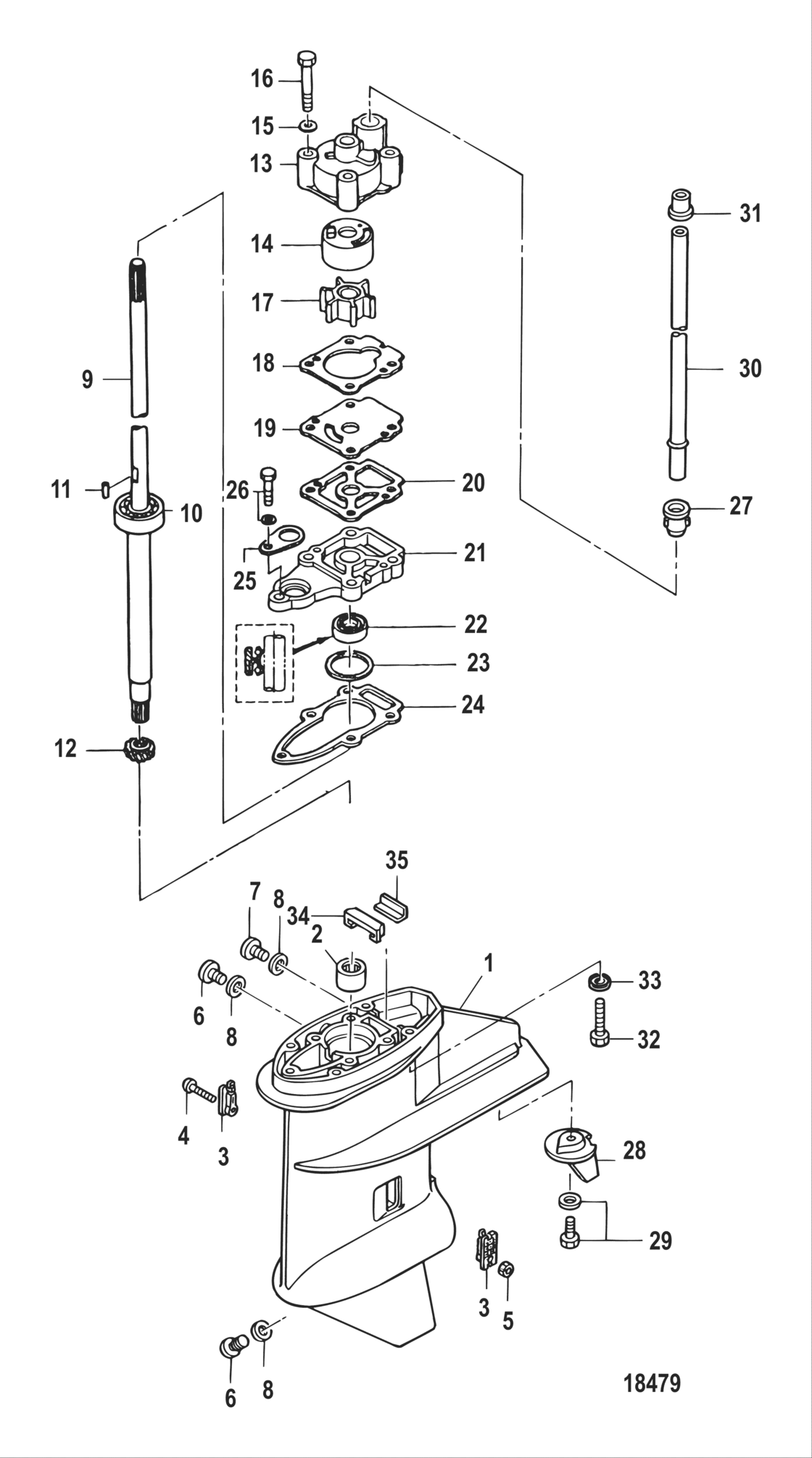 Gear Housing Driveshaft-Non Bigfoot