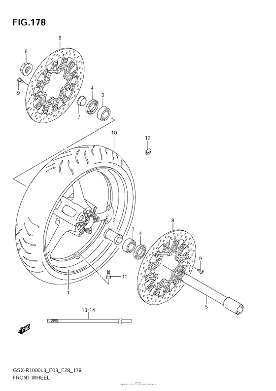 Переднее колесо (Gsx-R1000L3 E03)