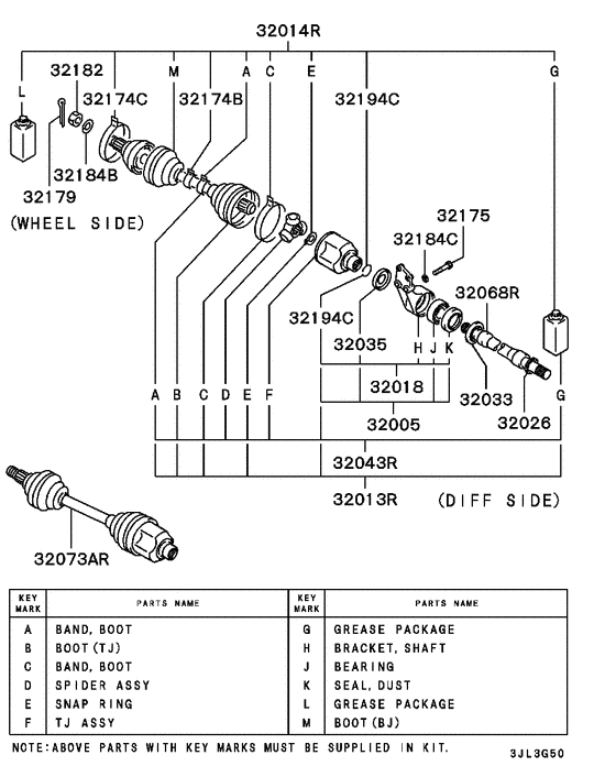 Front axle drive shaft