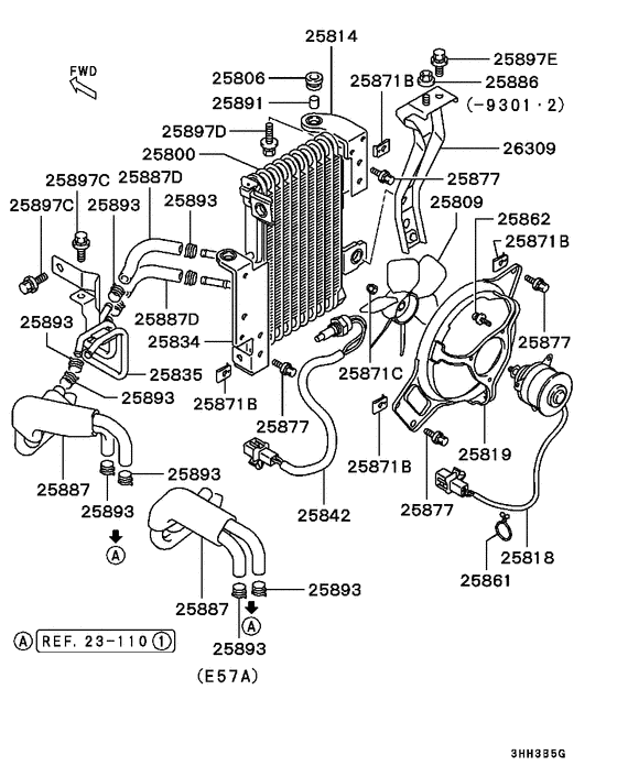 A/t oil cooler & tube