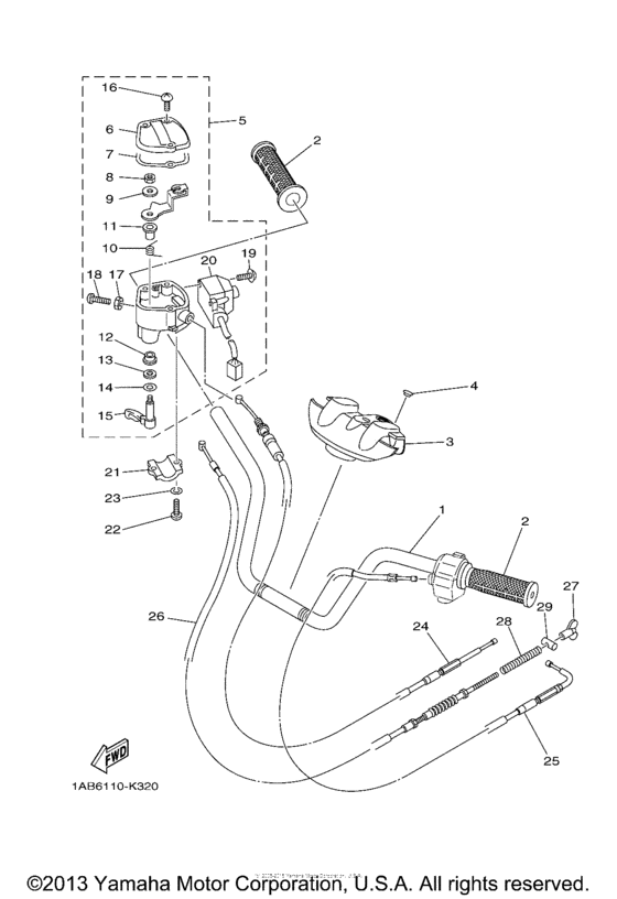 Steering handle & cable