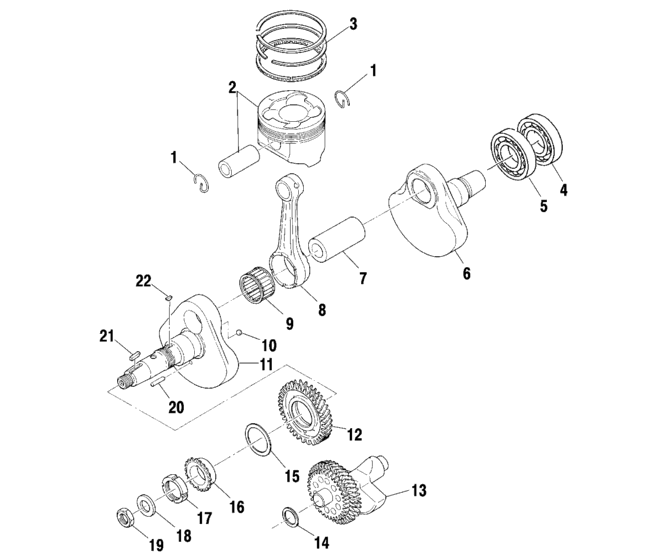 Crankshaft and piston