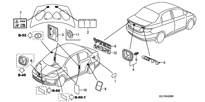 Emblems/caution labels