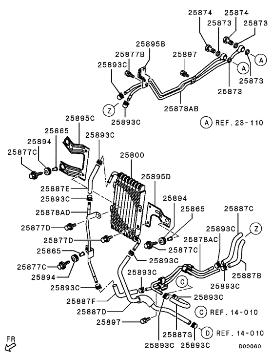 A/t oil cooler & tube
