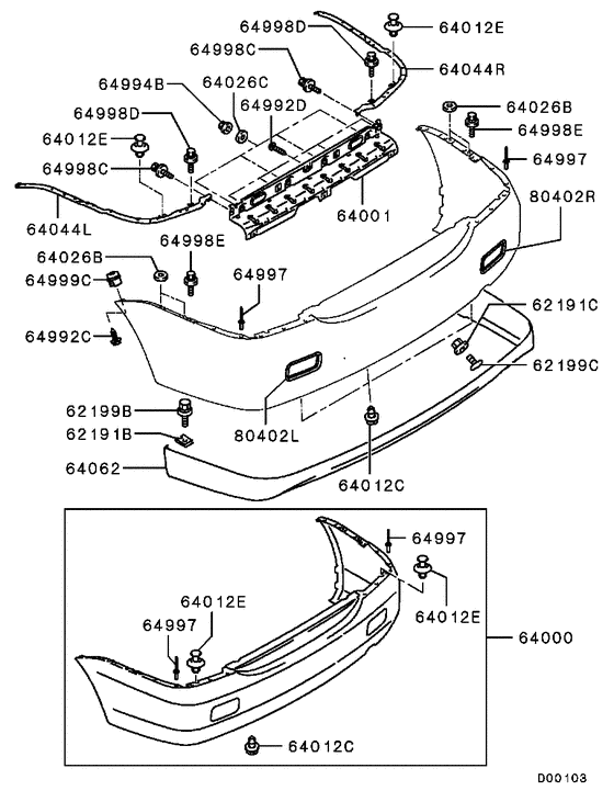 Rear bumper & support
