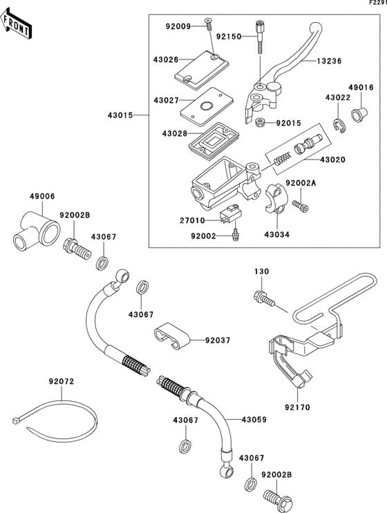 Front master cylinder
