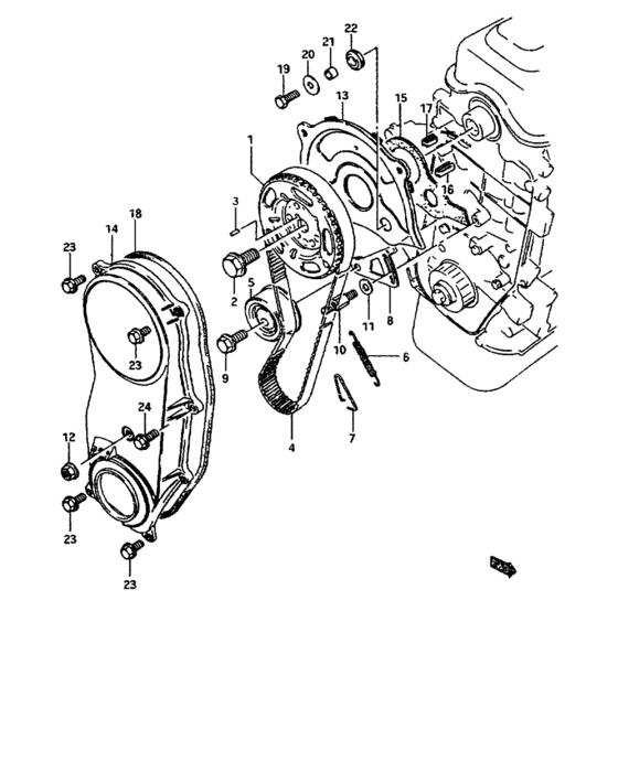 Timing belt and cover