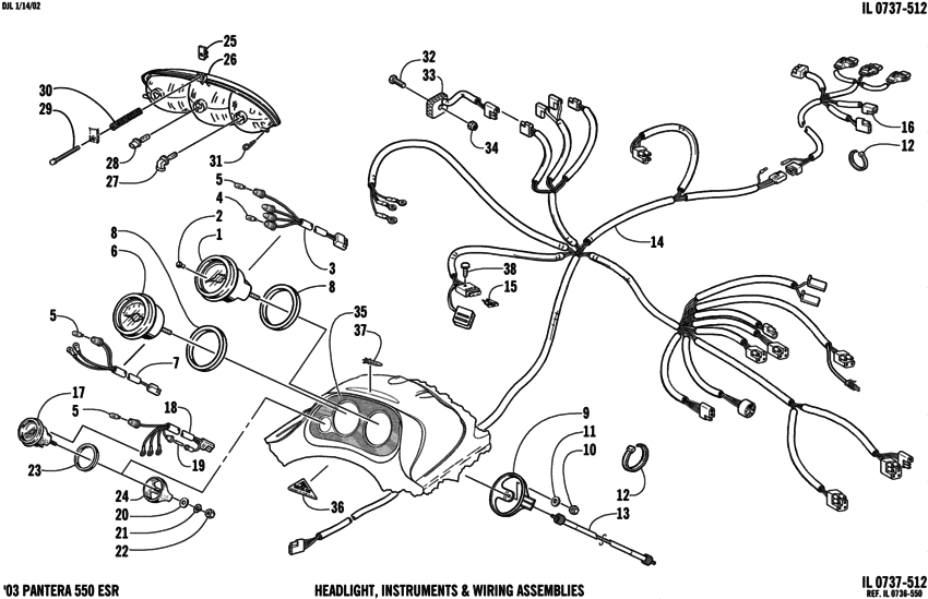 Headlight, Instruments, And Wiring Assemblies