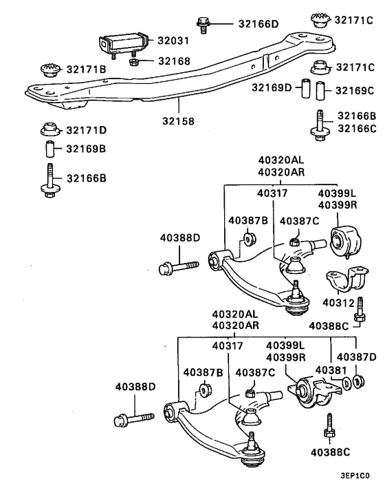 Front susp arm & member