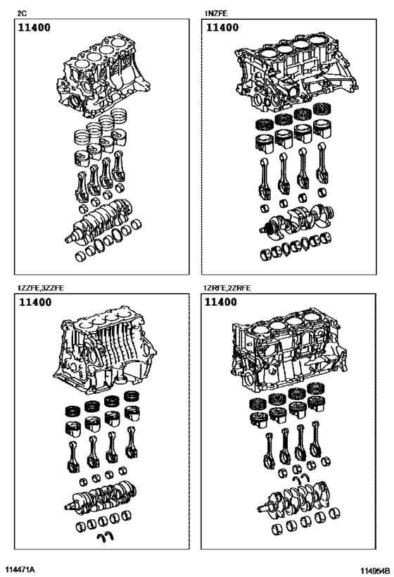 Short Block Assembly for 2007 2010 Toyota COROLLA ZZE141 General