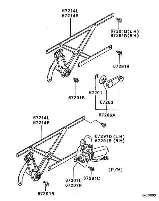 Front door window regulator