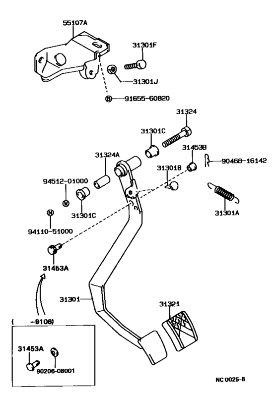 Clutch Pedal & Flexible Hose