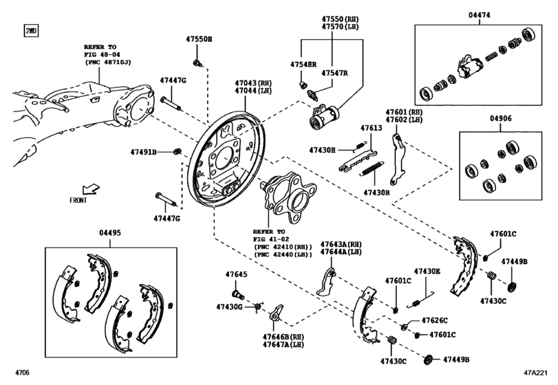 Rear Drum Brake Wheel Cylinder & Backing Plate